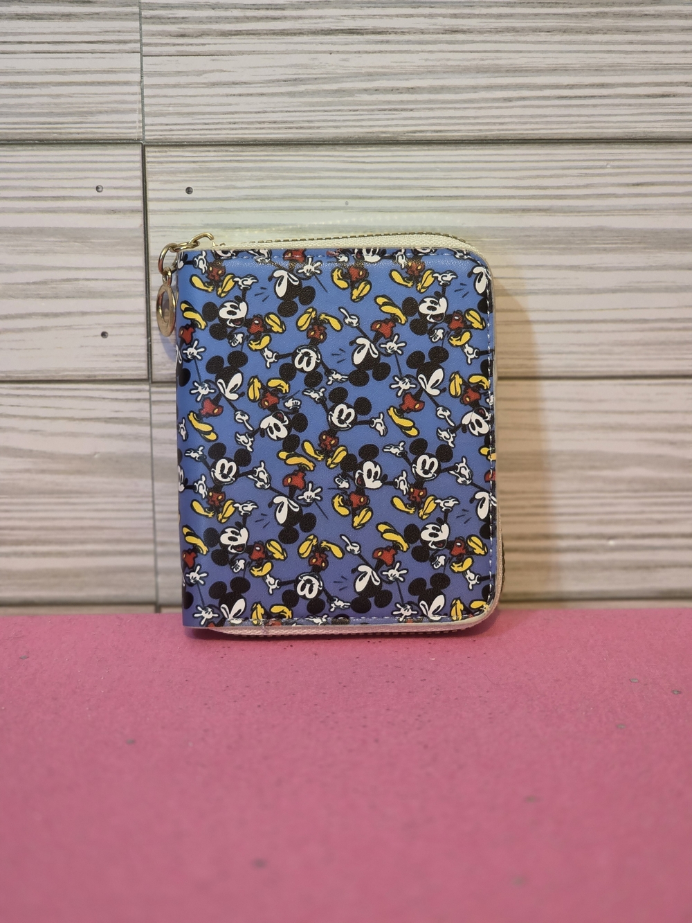 Disney Mickey Mouse All-Over Print Zip-Around Wallet - Blue Multicolor